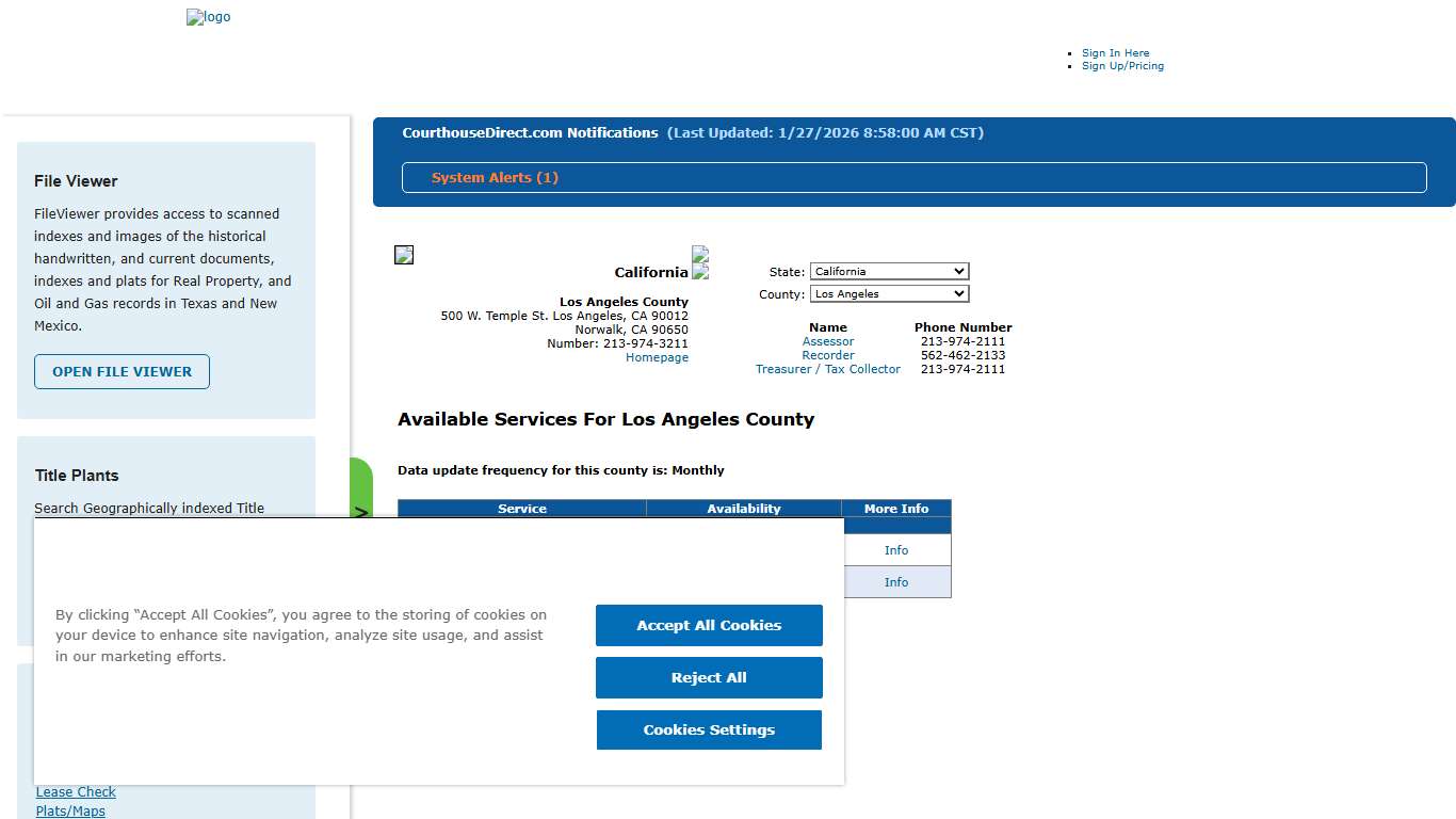 Search Los Angeles County Public Property Records Online CourthouseDirect.com